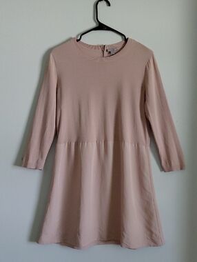 Cos Blush Pink Mixed Media Cotton Dress